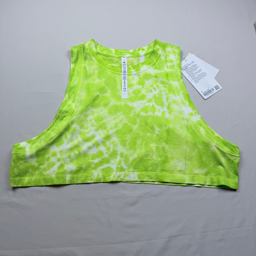 lululemon athletica Lime Tie-Dye Cropped Tank